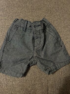 Hope and Henry Baby Blue/Grey Chambray Shorts 3-6